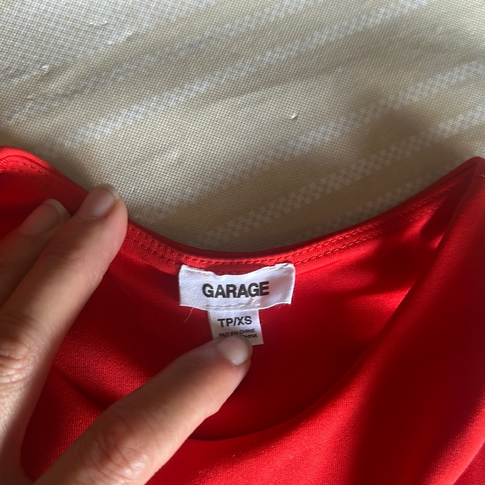 Garage Red Boxy Crop Tank Top - Picture 2 of 2